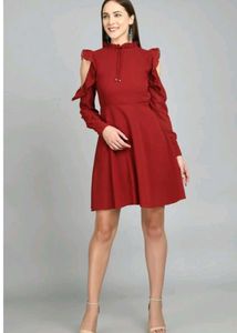 AAYU Mini Maroon Dress