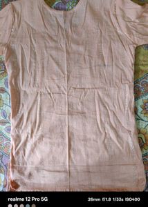 Peach Kurti with Silver Detail