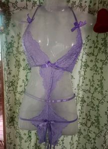 Sexy Lavender Lace Lingerie Set