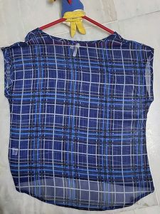Blue Plaid Top