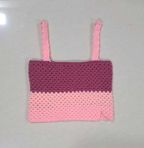 Crochet Colorblock Crop Top