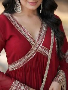 Elegant Maroon Anarkali Suit