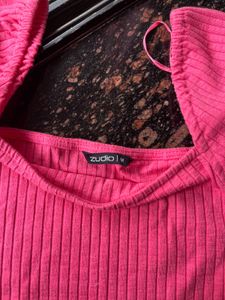 Pink ribbed top