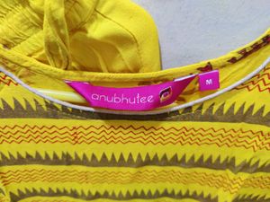 Yellow Printed Kurti
