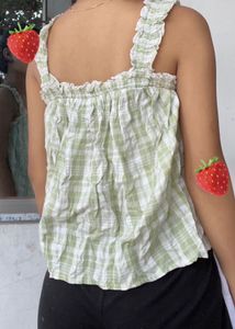 Green Plaid Cami Top