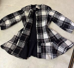 Korean Flared Plaid Oversized Coat