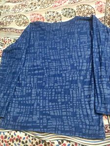 Blue Checked Long Sleeve Top