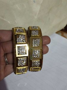 Orange &amp; Gold Beaded Bangles