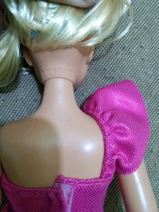 Curvy Barbie with long blond saran hair
