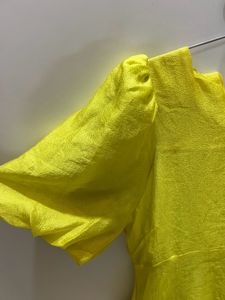 Women Yellow baloon sleeves Designer dress