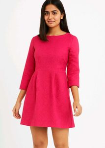 Red Jacquard Mini Dress - Barbie Theme