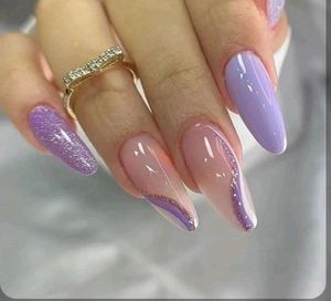 Stick On Purple Nail Set