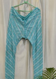 Blue Cotton Blend Salwar/Kurta Pant Dupatta Set