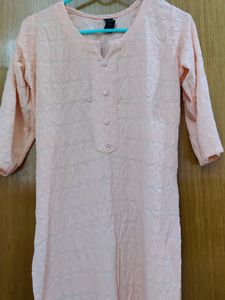 Chickenkari Kurta (Peach Colour, New)