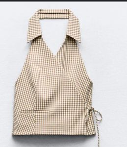 Checkered Halter Top