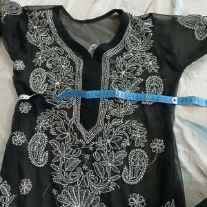 Black Chikankari Kurti For Women