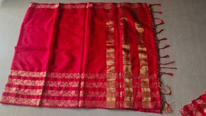 Women&#39;s Banarasi Cotton Silk Saree with Blouse