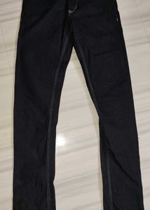 Dark Black Jeans with White Stitching(New)