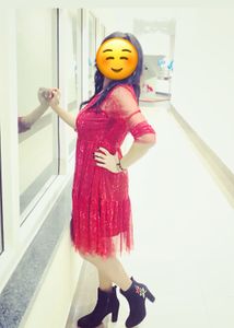 Vero Moda Red Sheer Dress (Size L)