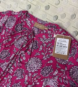 Floral Print Box Pleat Top
