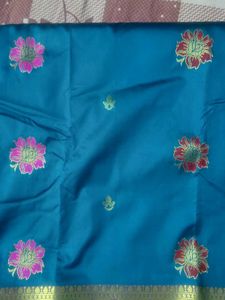 New Elegant Teal Kanjeevarom Silk Saree