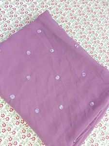 ✨ Lavender Georgette Saree with Shimmering Sequins