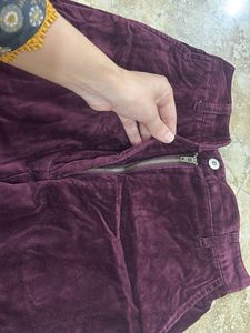 Velvet Burgundy Pants