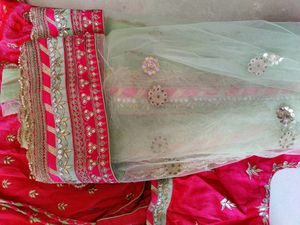 Fuschia pink gotta Patti Lehnga With Choli