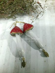 Magical Forest Mushroom Dangle Earrings