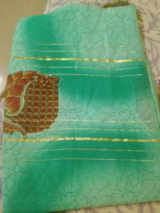 Elegant Green Printed Saree
