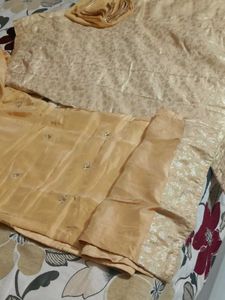 Golden Simple Embroidery Suit
