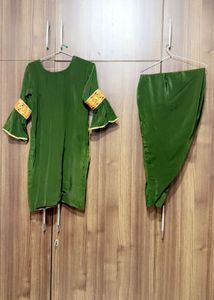 Green &amp; Yellow Kurta Set