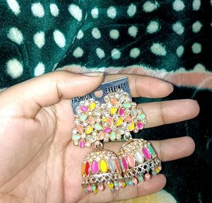 Colorful Jhumka Earrings