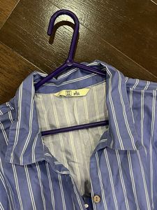 Striped Shirt Dress with Belt