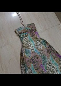 Y2k Animal Print Halter Dress