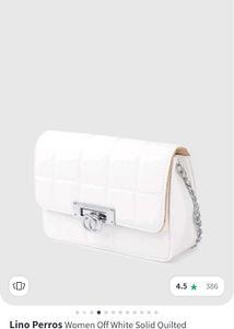 White Lino Perros Purse Clutch Bag Slingbag