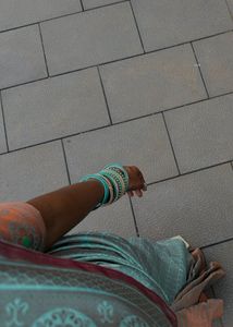 Aqua Blue Saree With Pink Little