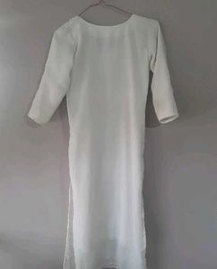 Schiffili work White Kurta &amp; Duppatta