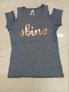 Striped Cold Shoulder Top