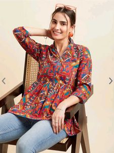 Colorful Print Tunic Short Kurti