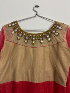 Elegant Red &amp; Gold Kurta Set