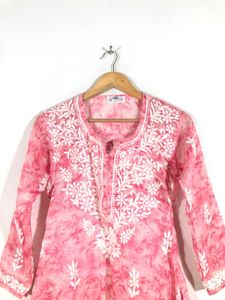 Pink Emboridered A-Line Top (Women’s)