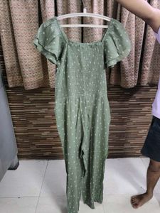 Green Polka Dot Jumpsuit Women