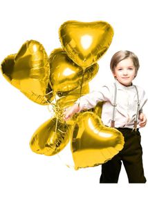 10 Foil Golden  Heart Balloon