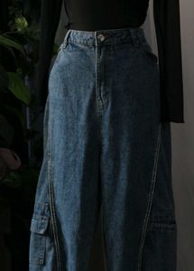 Cargo Denim Rhinestones Pants
