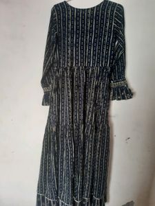 Long Cotton Dress With Embrodary Neck Flore Lenth