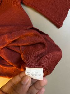 Burgundy Ribbed Knit Top
