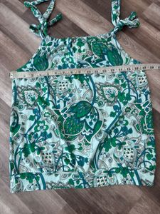 Green Paisley Tie Strap Tank Top