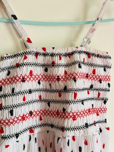 White Heart Print top with adjustable strap