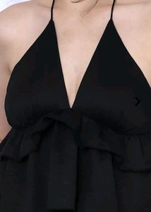 Stylish Black Halter Top